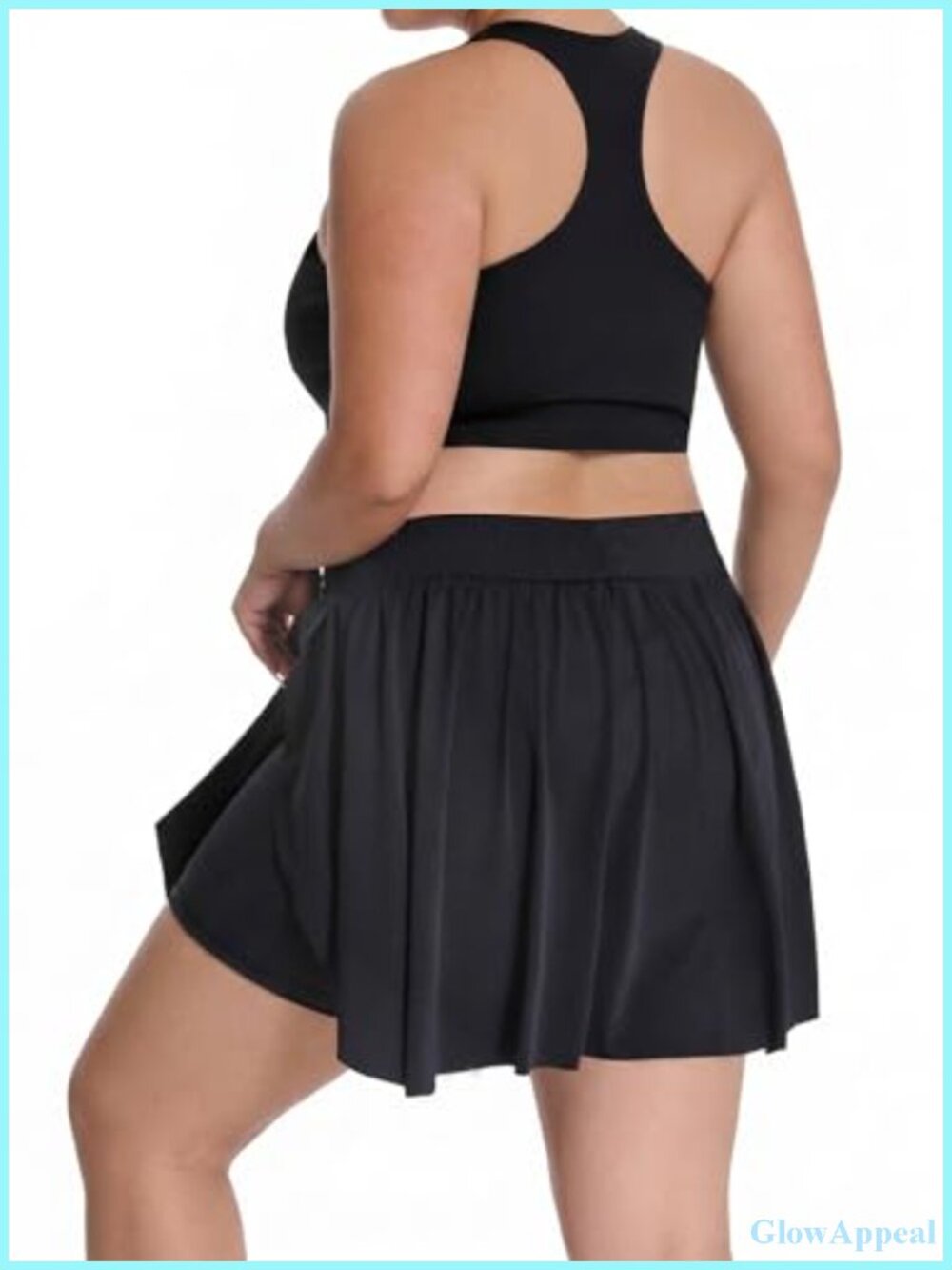 Plus Size High Waisted Pleated Skort with Built-in Shorts & Pocket
